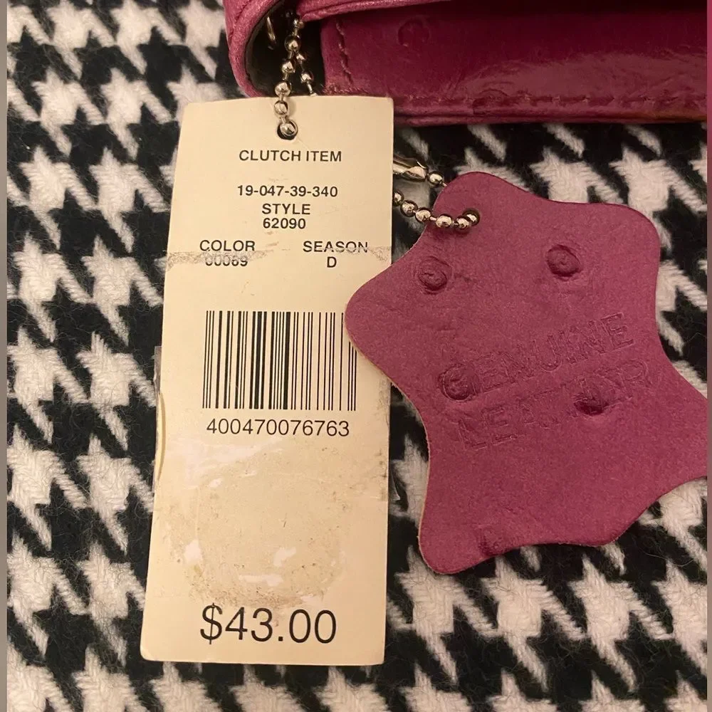 NWT Valerie Stevens vintage leather clutch purple